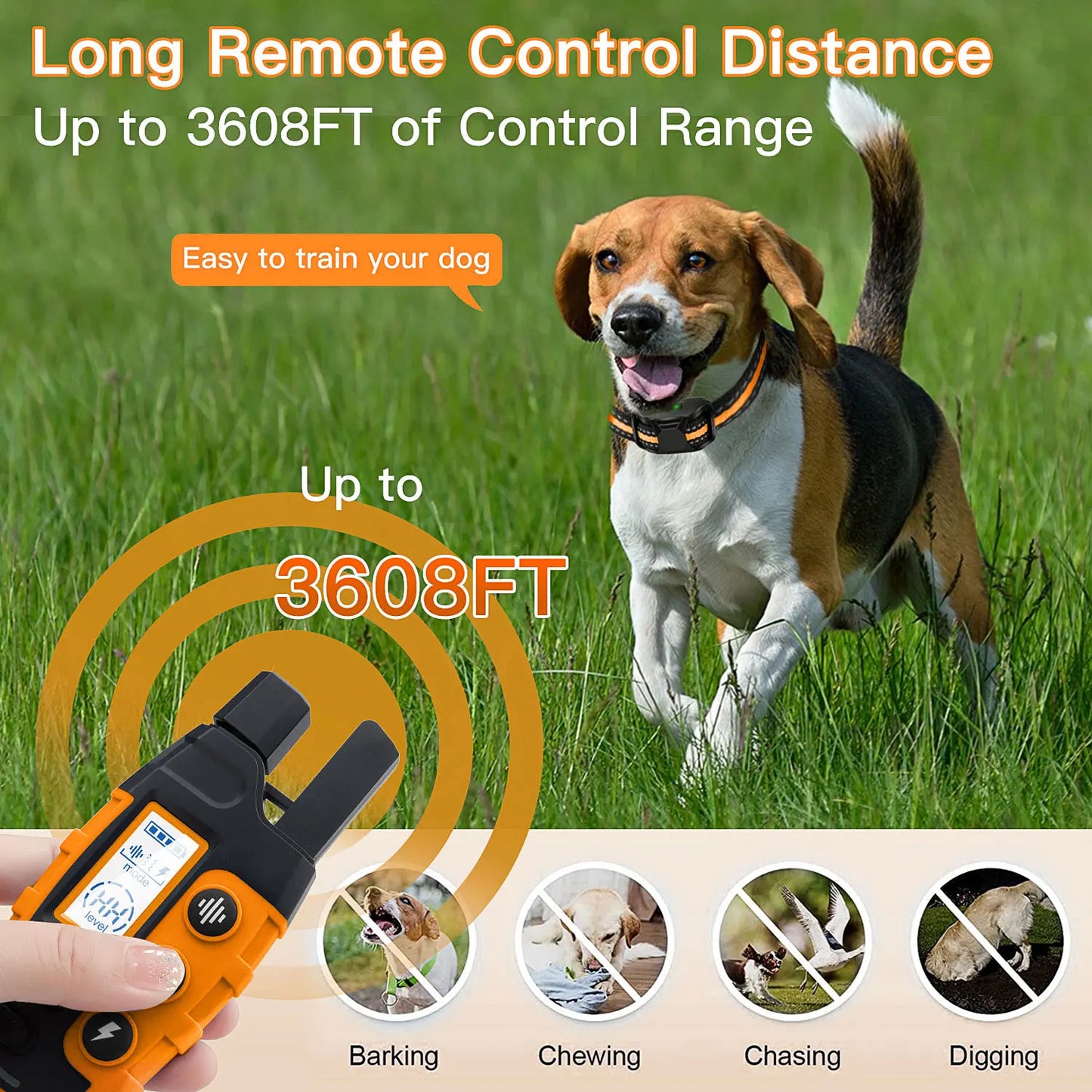 Rechargeable Shock Collar for Dogs – Best Remote Dog Training Collar with Vibration & Beep