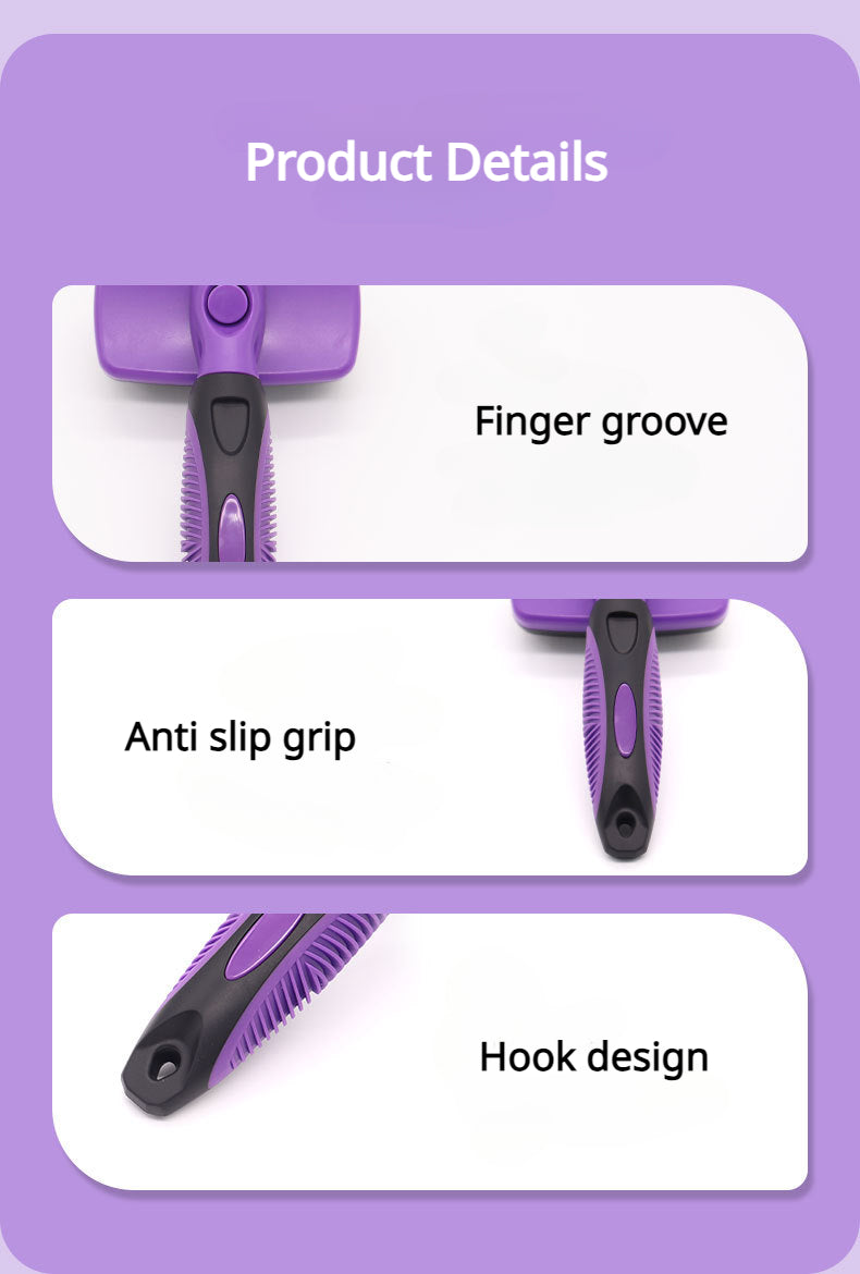 Self-Cleaning Pet Grooming Brush – Tangle-Free Deshedding Tool for Cats & Dogs