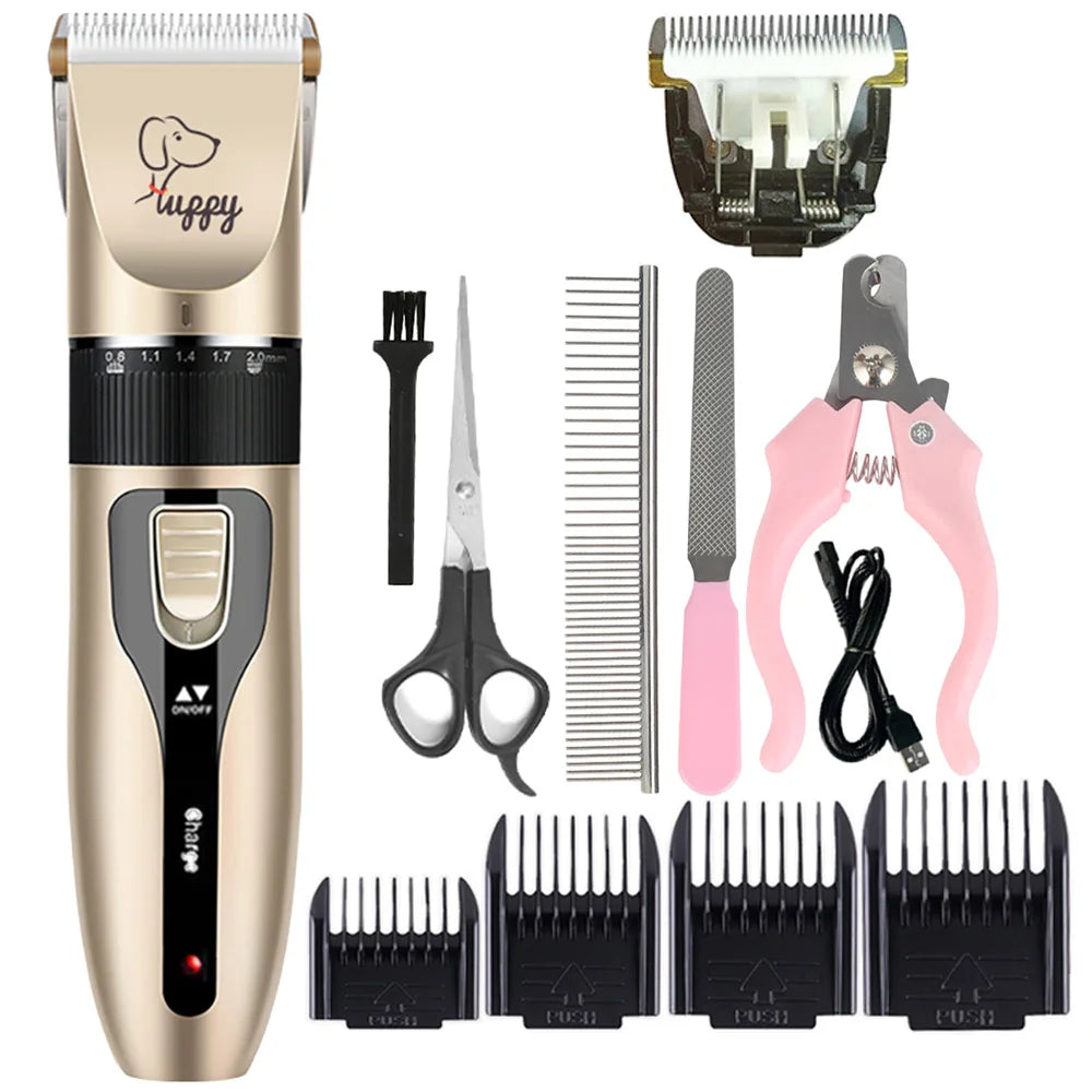 Professional Dog Hair Clippers – Best Cordless Grooming Trimmer for Dogs & Cats with Low Noise & Rechargeable Battery