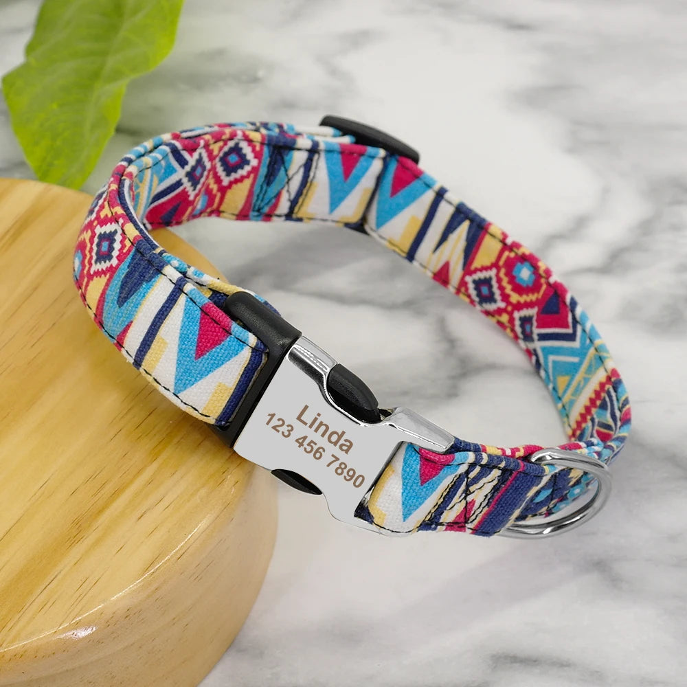 Custom Personalized Dog Collar with Name Tag – Engraved Adjustable Collar for Small, Medium & Large Dogs